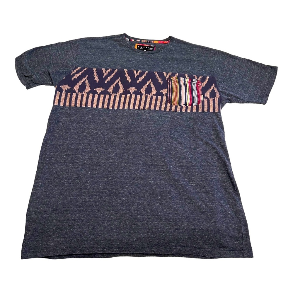Billabong men’s tribal mixed pattern pocket tee size XL